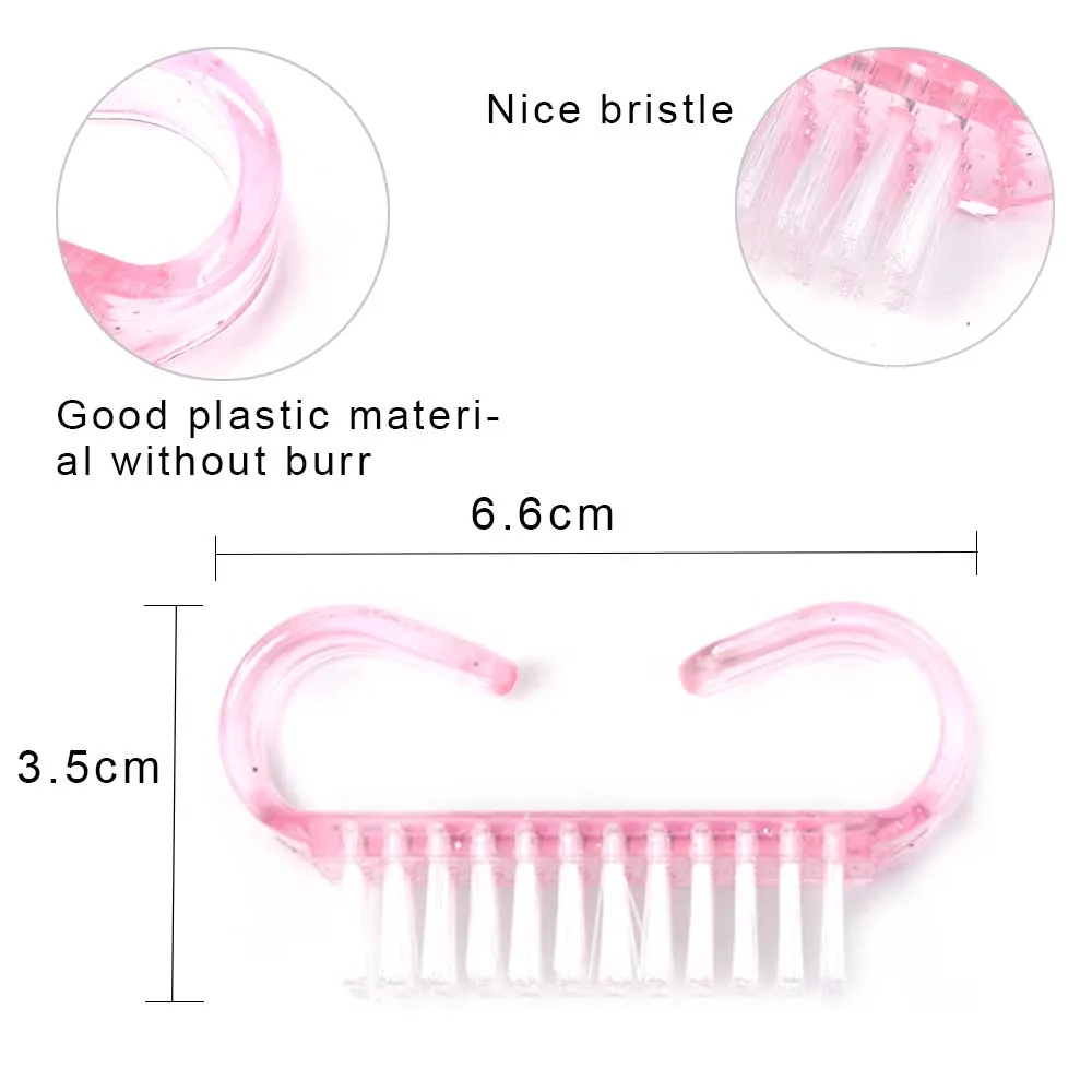 10/50/100Pcs Nail Cleaning Brush Handle Nail Art Manicure Pedicure Tool Plastic Gel Nails Remove Dust Clean Care Makeup Washing 6
