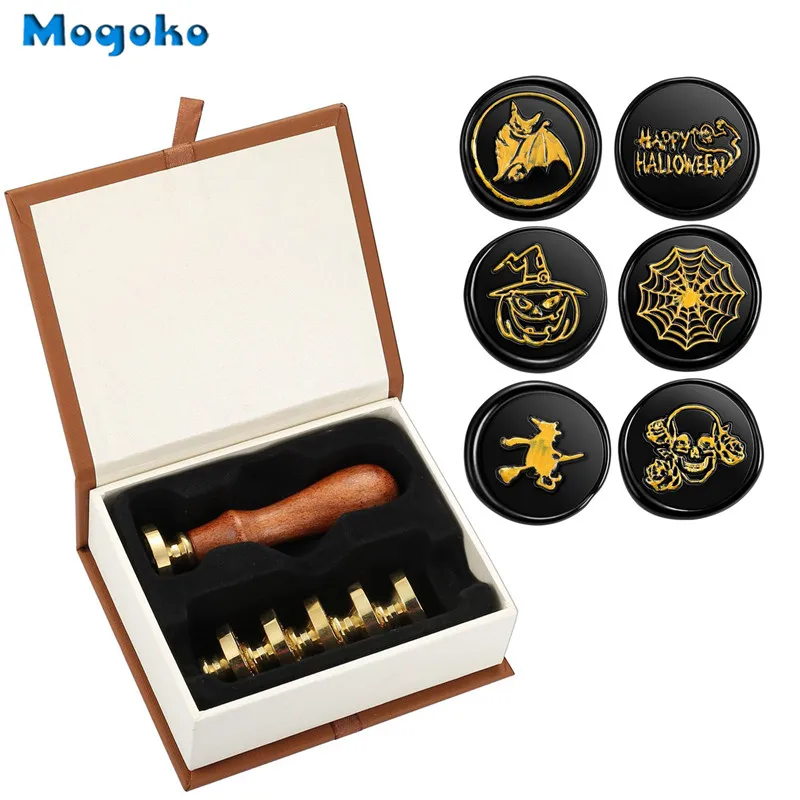 Wax Stamp Seals Kit with Classic Vintage Seal Wax Stamp Magic School Badge  Retro Box Stamps Maker Gift Box Set Halloween - Style:Style 6 (Animal 08)