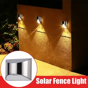 

Street Lamp Walkway Lights Wall Light Durable Eco-Friendly Solar 2pcs Stainless Steel IP55 Garden Patio Lighting Landscape