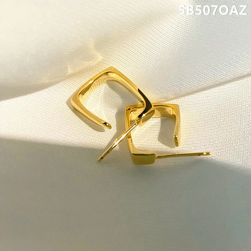 Golden Hoop Earrings Korean Geometry Metal Gold Earrings For women Female Retro Drop Earrings 2021 Trend Fashion Jewelry - Image 4