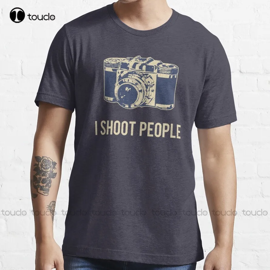 I Shoot People Photography Camera T-Shirt Tee Shirts Mens Custom Aldult Teen Unisex Digital Printing Xs-5Xl Tshirt Classic | Мужская