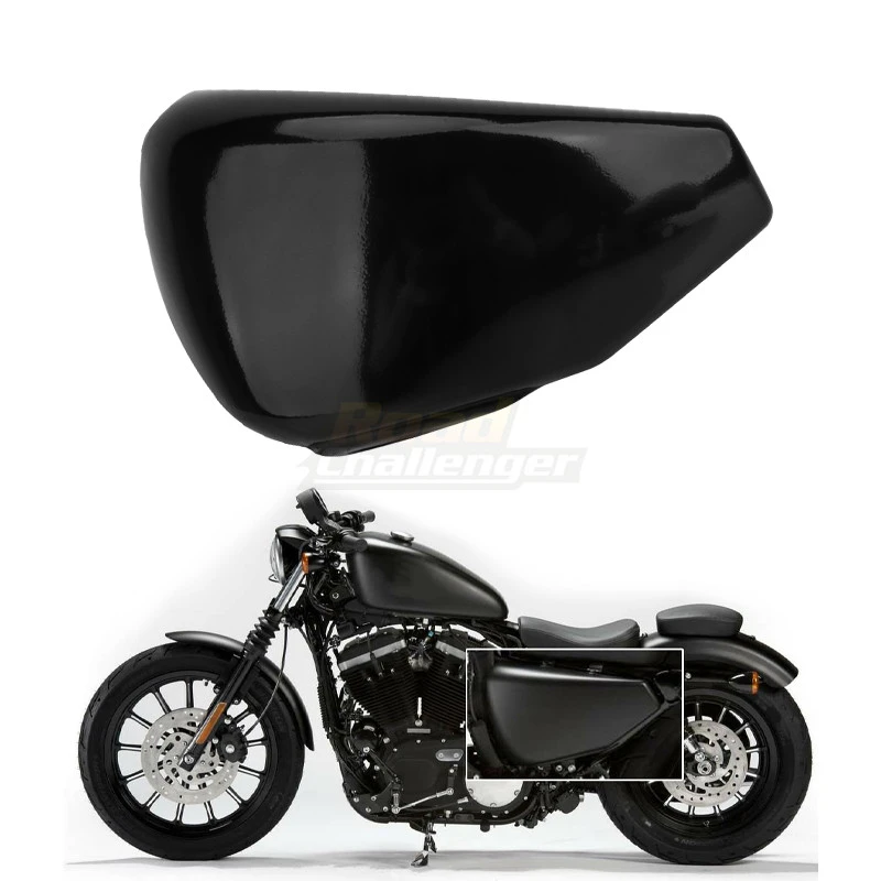 Left Battery Side Cover Fit Harley Sportster 883 1200 XL 883 2004-13 Black Metal