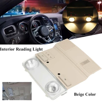 

Car Beige Interior Roof Lamp Reading Light Assembly for Golf 6 Mk6 Jetta Mk5 Passat B6 1KD947105B