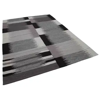 

224x311 Cm Black Handmade Contemporary Area Rug-7x10 Ft
