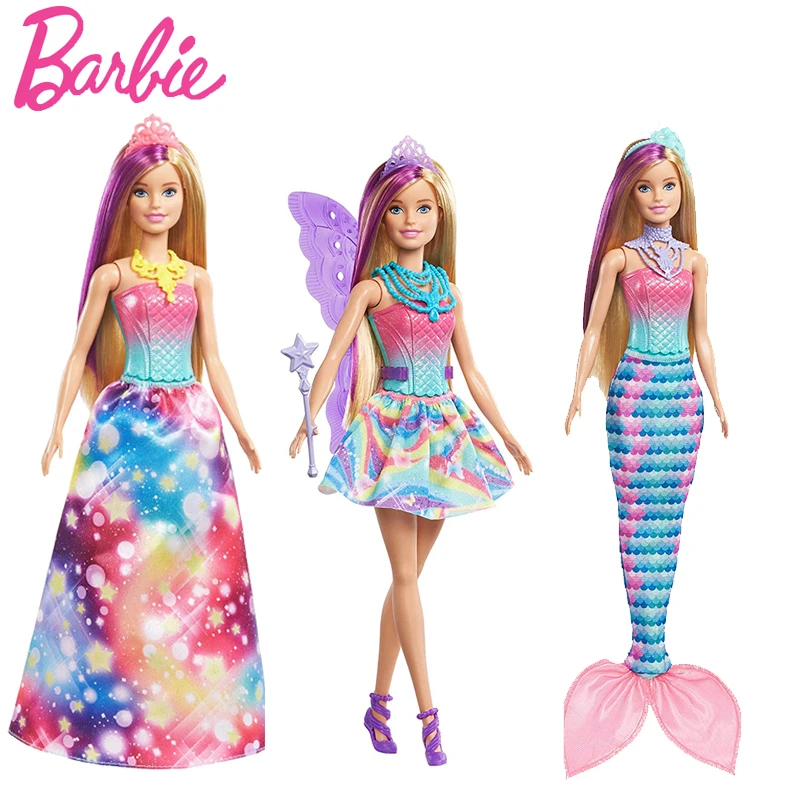 

Original Barbie Girl Doll Fairytale Fashion Kid Toys Funny Skirts Accessories Pretend Baby Brinquedos For Children Gift GJB72