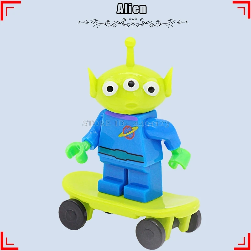 «История игрушек», «4 Вуди и Джесси Базз Лайтер чужой зург животного строительные кубики, детские игрушки Аниме фильм зеленого цвета в армейском Для мужчин стежка игрушка в виде фигурки - Цвет: Alien