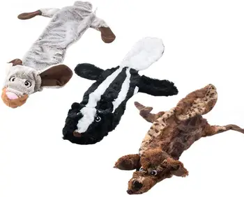 

ANSINPARK cute plush toys squeak pet Wolf plush rabbit animal dog chew whistle squeaky wrapped squirrel dog toys O333
