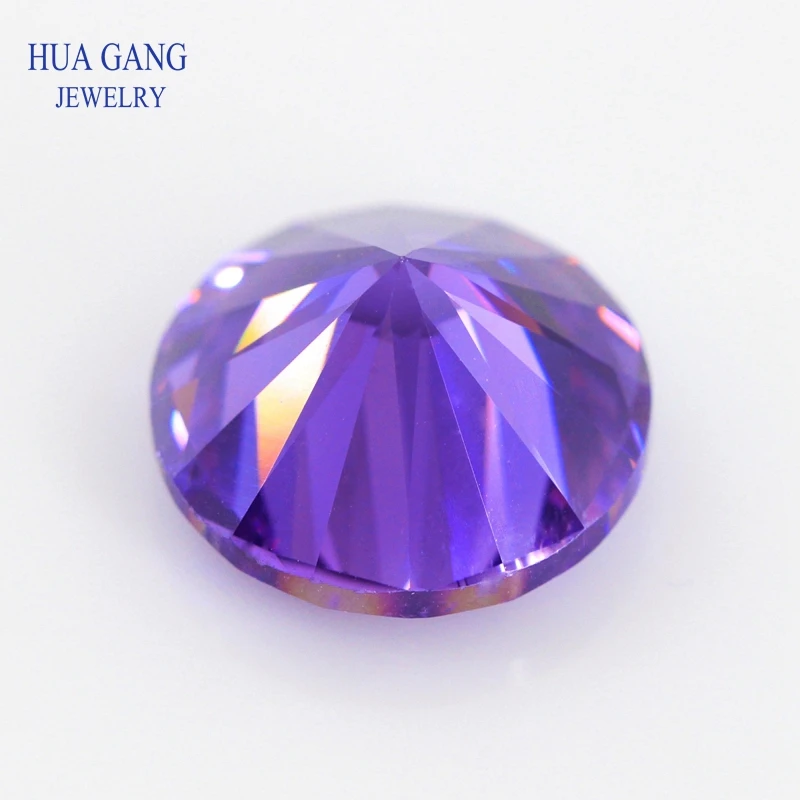 Amethyst 3.25-12mm Cubic Zirconia Round Shape AAAAA Brilliant Cut Loose CZ Stone Synthetic Gems For Jewelry Free shipping