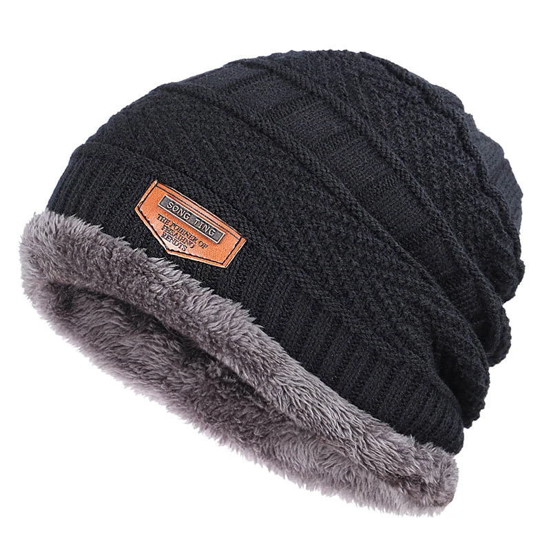 

Quality Classic Plus Velvet Winter Beanie Hat Men Women Knitted Cap Bonnet Skullies Beanie Casual Warm Hats Custom Embroidery