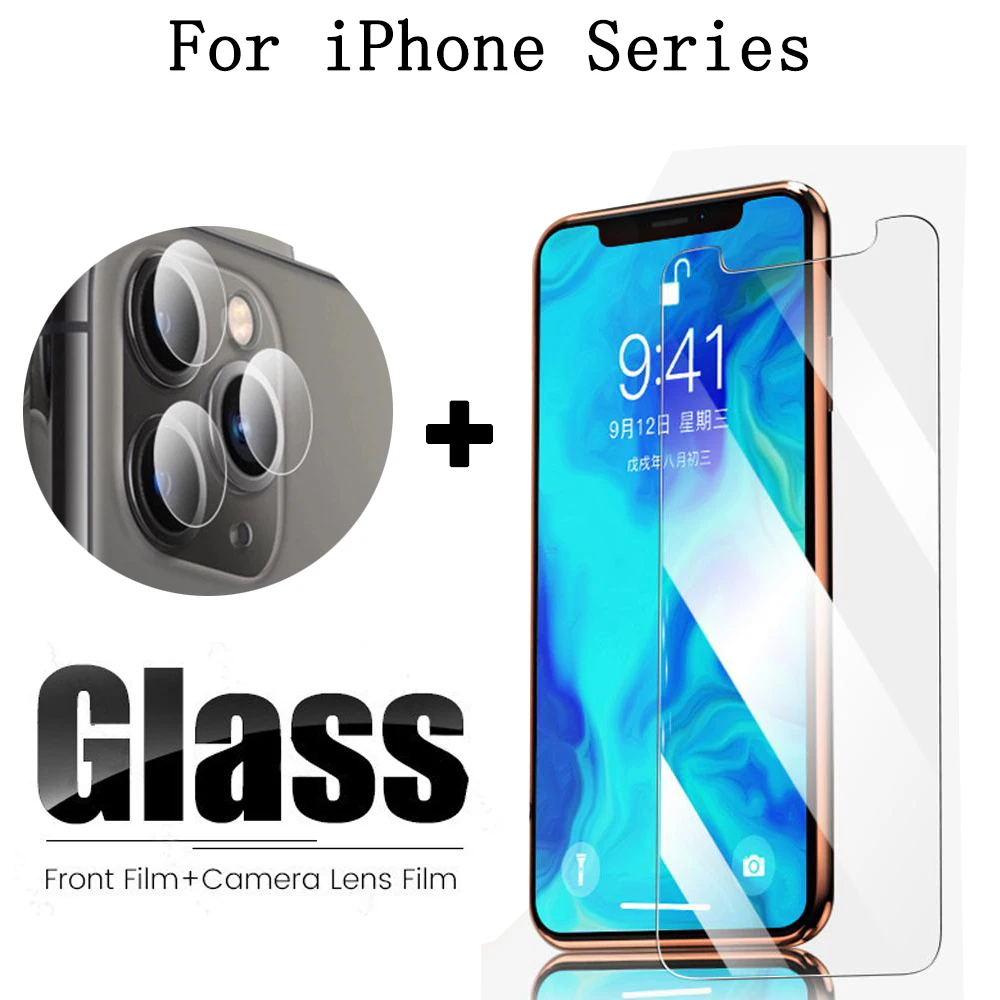 2 в 1 закаленное стекло для iphone 11 Pro камеры Max Защитная пленка экрана Glas|Защитные