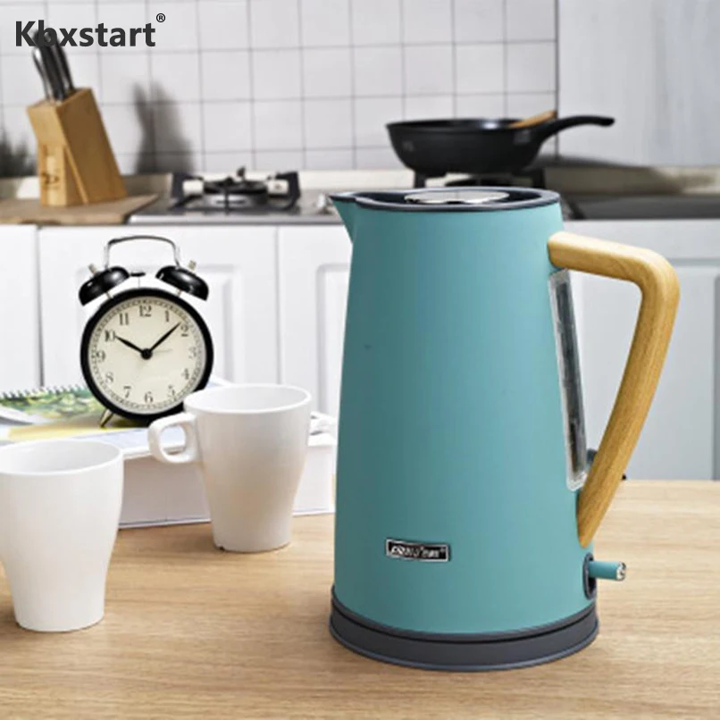 

1800W Electric Kettle Matte Texture Appearance Wooden Handle Large Capacity Fast Boiling Water Kettle Automatic Power Off 220V