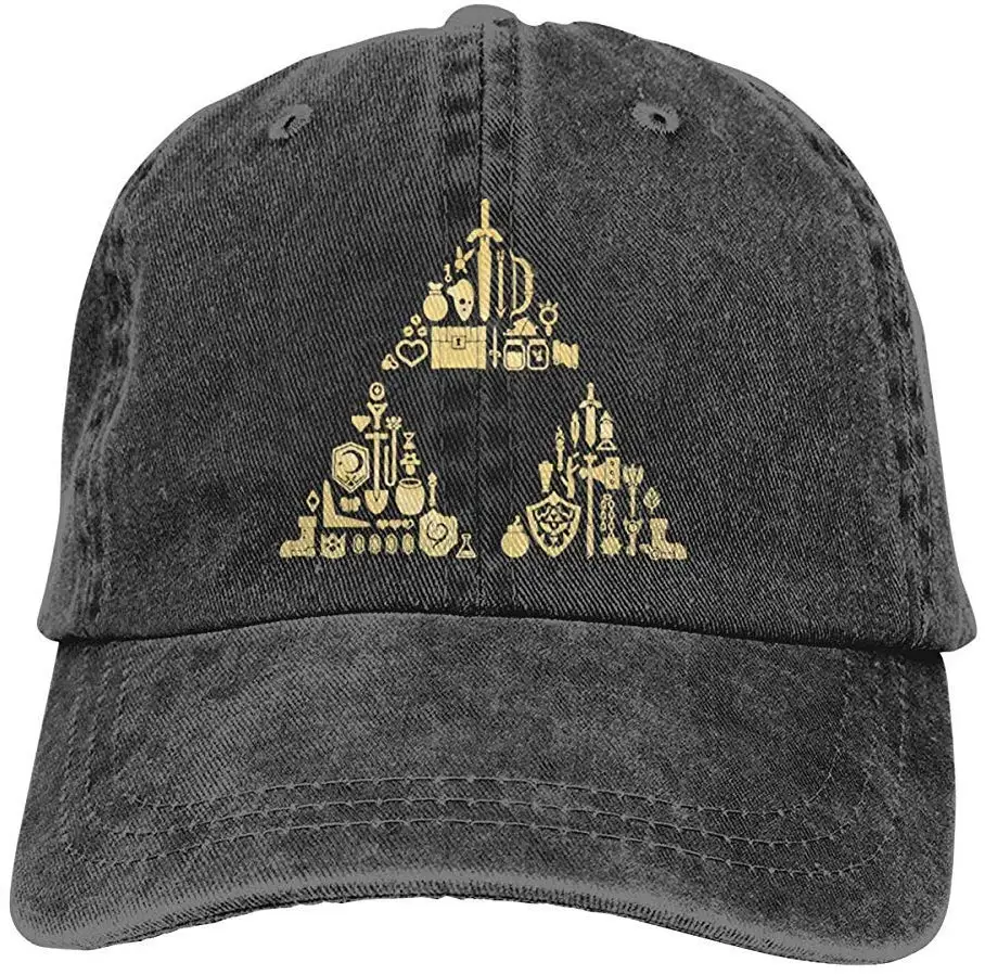 TSDFCZelda Triforce Потертая джинсовая шапка Регулируемая унисекс папа бейсболка