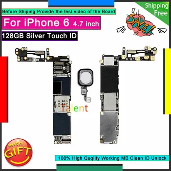 

For IPhone 6 Motherboard 128GB Silver Touch ID Unlocked Disassembly Mainboard Good Working Logic Board Tested Full Functions