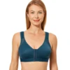 Women's Full Coverage Front Closure Wire Free Non-padded X-shape Back Support Posture Bra ► Photo 1/6