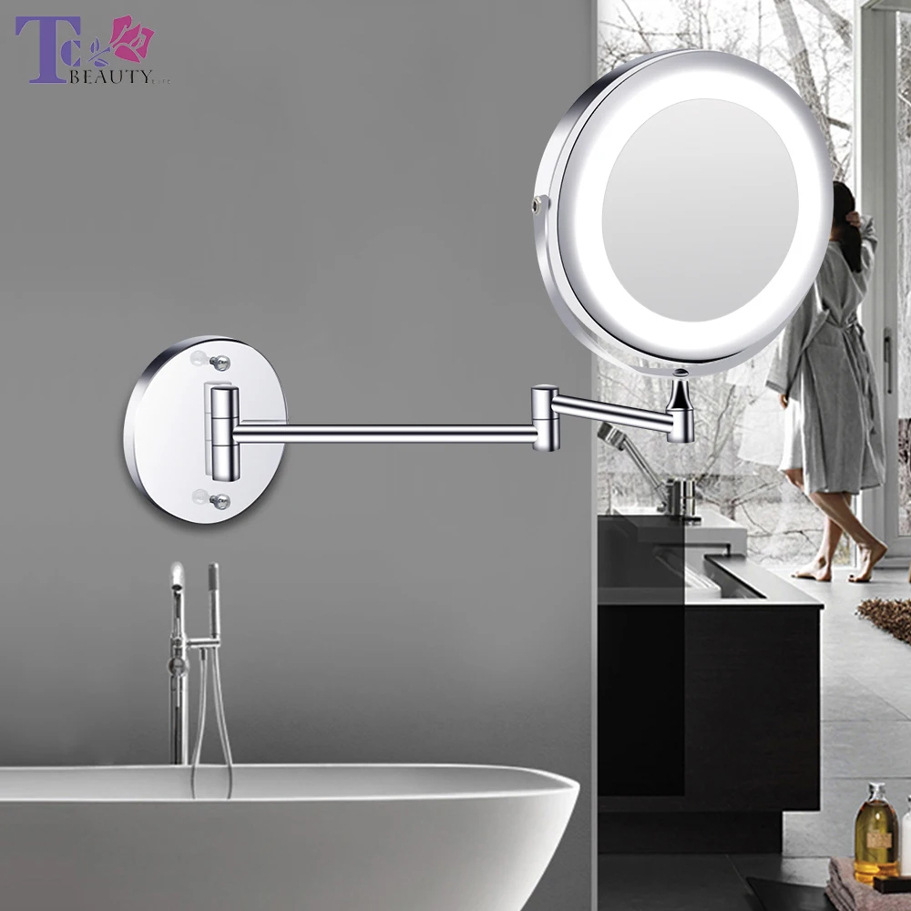 Wall Mounted Bathroom Mirror Led Makeup Mirror 1X/5X Magnification Adjustable Cosmetic Mirror USB C - 32956010647