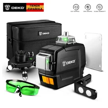 DEKO DKLL1PB1 / 2 ,12 líneas Laser Nivel 360 Autonivelante Líneas verdes horizontales y verticales, Con autonivelación automática