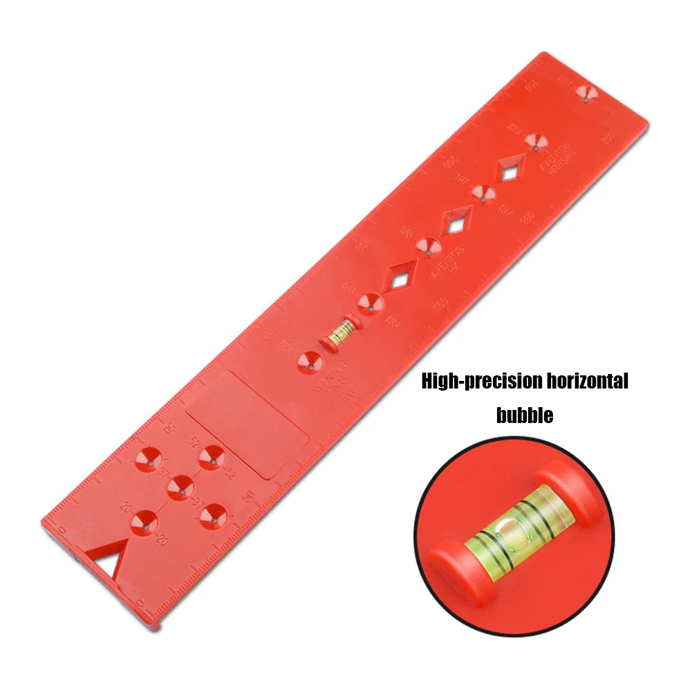 Hinge Hole Drilling Guide Locator Hole Opener template Bubble Level Ruler Door Cabinets Woodworking Guide Punch Locator DIY tool