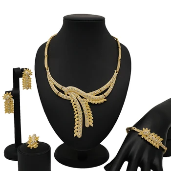 

Mirafeel Fashion Bridal Jewelry Sets Women Dubai Gold Jewellery Wedding Necklace Earrings African Jewelry Set
