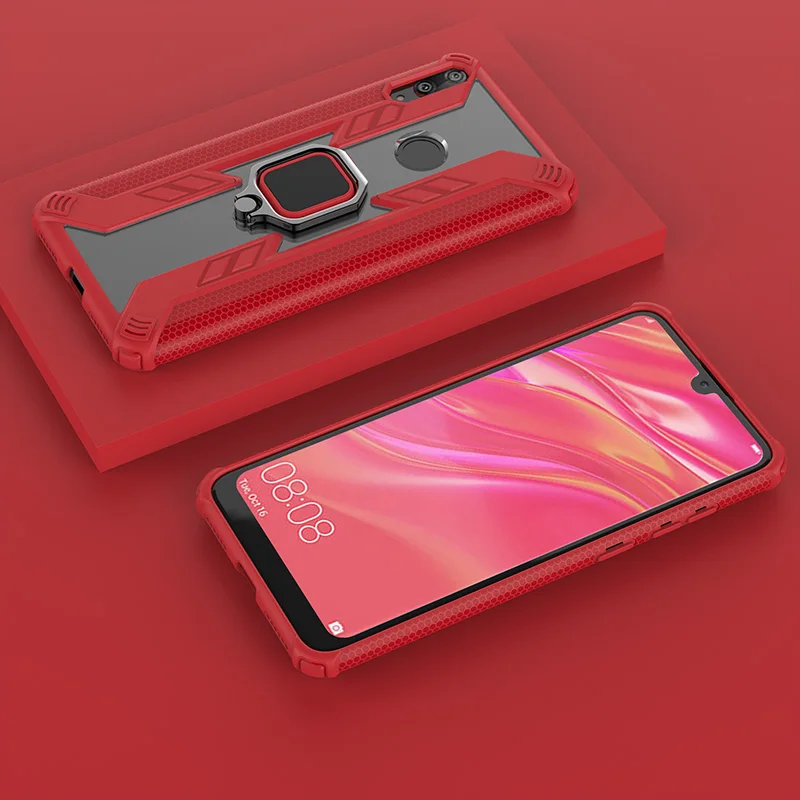 Для Huawei Y7 чехол Магнитный Анти-осенний Мягкий край ударопрочный полный чехол для Huawei Y7 Pro кольцо держатель чехол для телефона