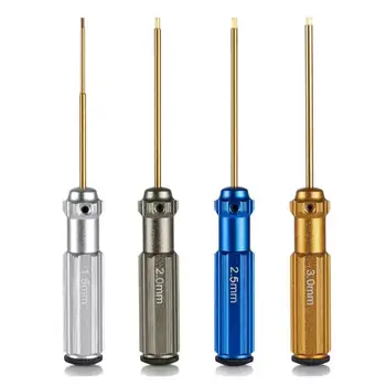 

4PCS Hexagonal Screwdrivers Set Titanium Nitride RC Model Repairing Tool With Coloured Handle For 1.5/2/2.5 /3mm Screws.