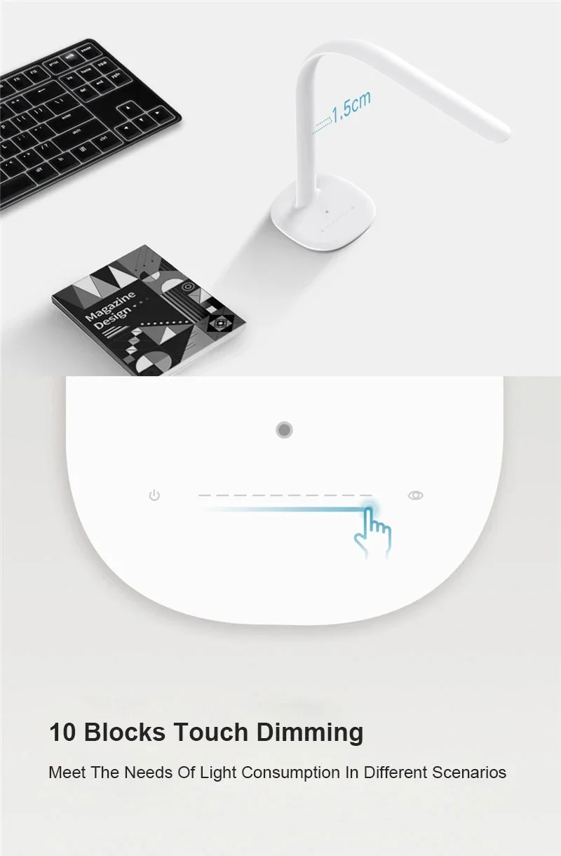 Xiaomi Mijia Table Lamp 3 10 Gear AA Level Smart Read Desk Lamp Bending Office Ra90 Voice Control Lights Eye Protection
