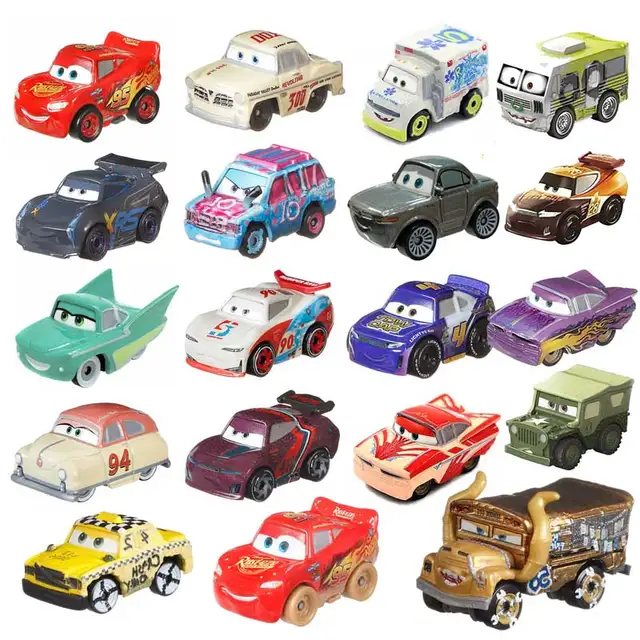 Disney Pixar Mini Toy Cars Lightning McQueen Alloy Mini Toy Car Miss Police Car Top Speed Small Sports Car Kids Holiday Gift 1