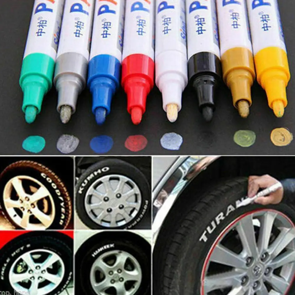 

12 Color Oil Based Permanent Waterproof Marker Pens For Color Ceramics Car Tire Metal Package Design Gift Decoration Glass Car