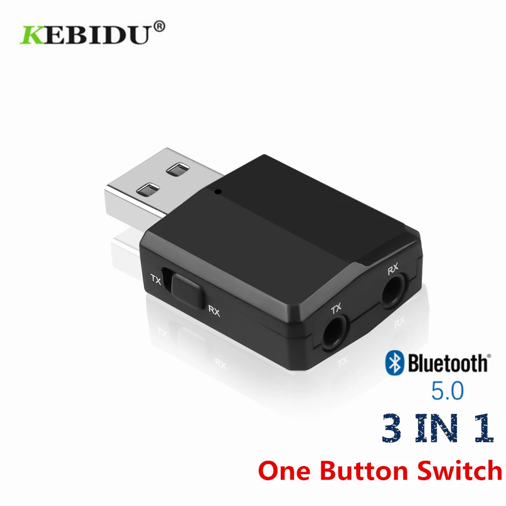 

KEBIDU Bluetooth V5.0 Transmitter Receiver Mini 3.5mm AUX Stereo Wireless Bluetooth Adapter For Car Music For TV Newest