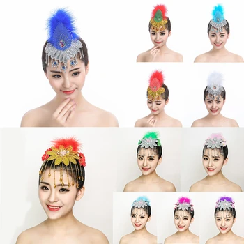 

Women Lady Girl Dance Headdress Performance Hair Accessories Tiara Headpiece Head Flower Latin Classical Dance Hairpin Headdress