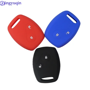 

jingyuqin New Remote Car Key Silicone Case Cover Protector For Honda Accord CRV Fit CIVIC ODYSSEY City 2 Buttons Car Key