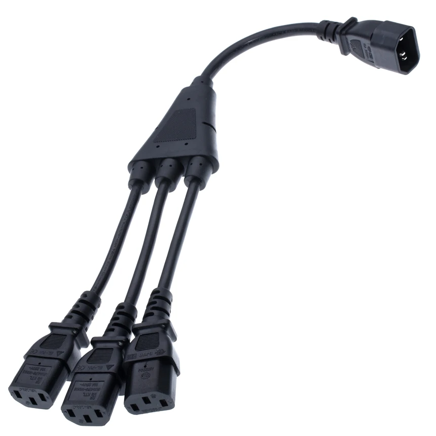 Штепсельная Вилка IEC 320 C14 разветвитель питания 3XC13 Female типа Y 10 А 250 В 3 x C13 40 см 1