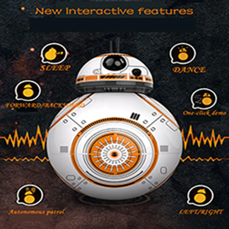 

Schnelle Verschiffen Intelligente Star Wars Upgrade RC BB8 Roboter Mit Sound Action Figure Geschenk Spielzeug BB-8 Ball Roboter