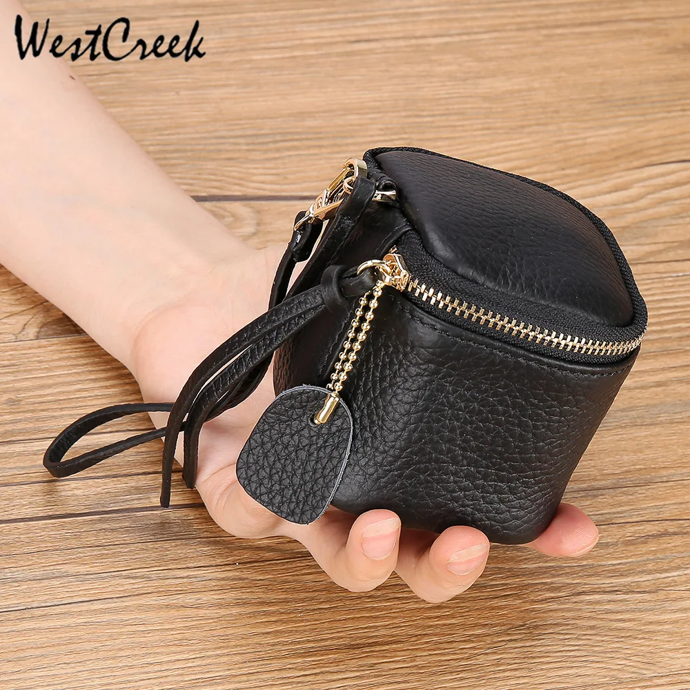 Брендовый квадратный кошелек WESTCREEK из натуральной кожи с металлической молнией