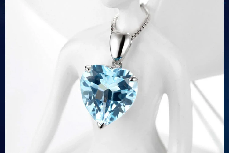 925 silver jewelry sapphire pendant necklack for women xx1