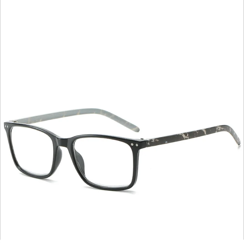 black frame white Модные очки для чтения, мужские ретро квадратные очки по рецепту дальнозоркости+ 1,0+ 1,5+ 2,0+ 2,5+ 3,0+ 3,5+ 4,0 диопта - Цвет оправы: black frame white