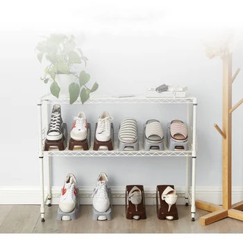 

10pcs Shoe Organizer Double Shoebox Rack Japanese Style Simple Shoe Rack Footwear Support Space Saving Cabinet Shoes Storage