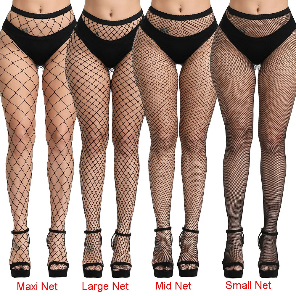Fishnet Thigh High Nylon Stockings for Women