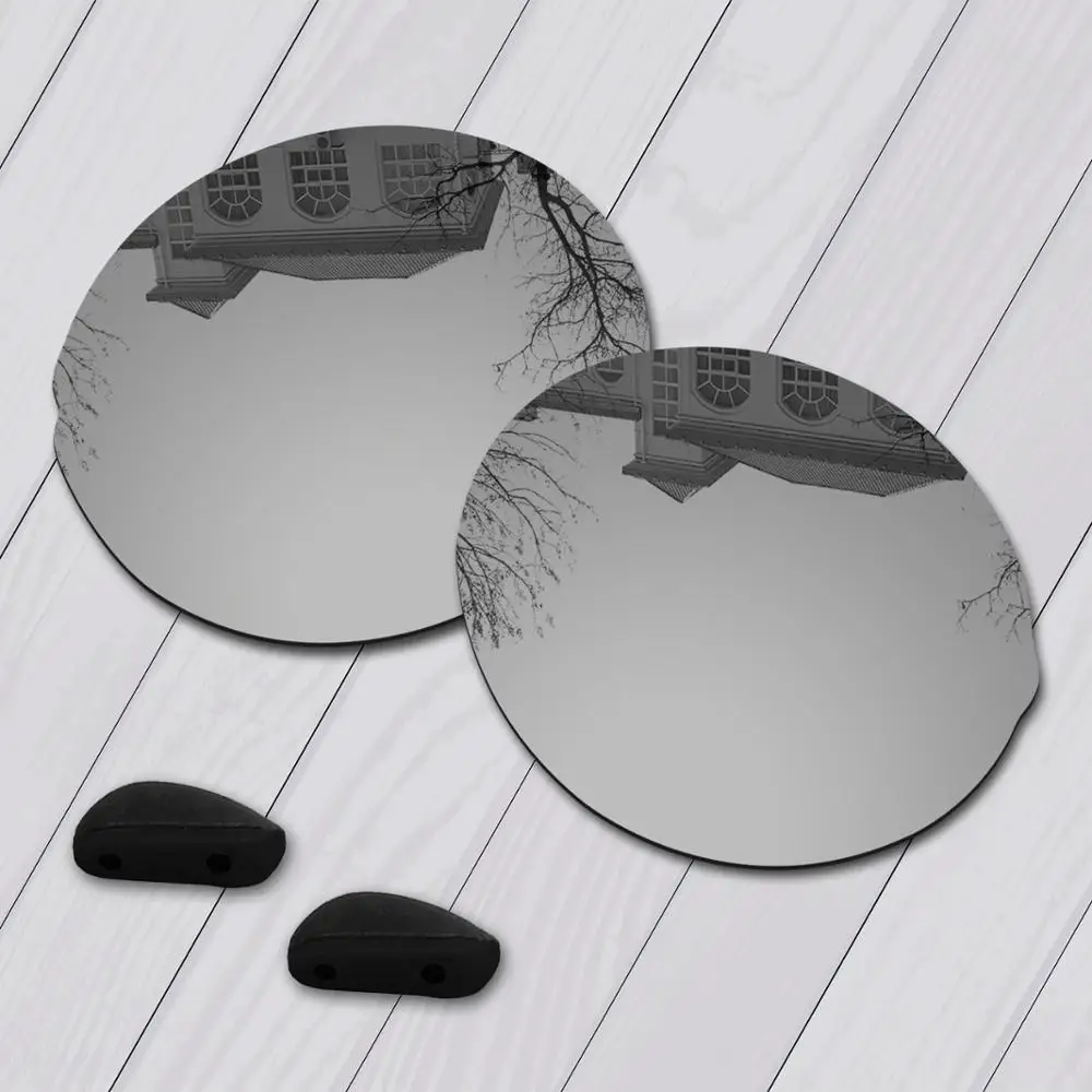 Metallic Silver E.O.S поляризованные улучшенные Сменные линзы и черные носовые упоры для солнцезащитных очков Oakley Madman OO6019-несколько вариантов - Цвет линз: Metallic Silver