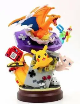 

Pokemon Pikachu Gyarados Charmander GBA Game machine Mew Action Figure GK Model Decoration Toys with box