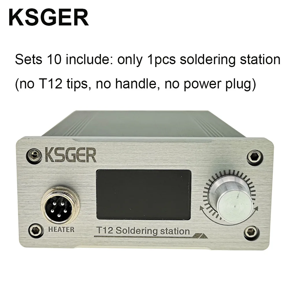 Sets 10 KSGER STM32 V3.1S T12 паяльная станция DIY OLED инструменты для пайки T12 железные наконечники 907 ручка металлическая подставка ЧПУ Передняя панель банки расплава - Цвет: Sets 10