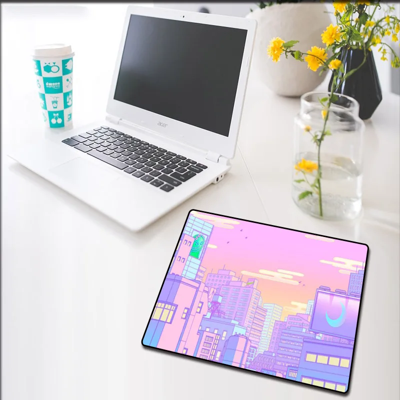 

MRGLZYPink Female Ins Wind Small Hard Pad Gaming Gaming Seam Waterproof Notebook Cute Anime Mouse Pad Gaming Desk Mouse Pad