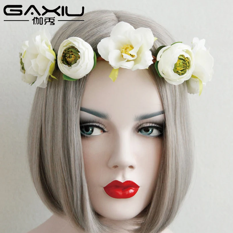 

Flower Crown Tiara Bride Hair Jewelry For Women Gothic Female Wedding Hair Accessories Ornaments Princess Queen Head Jewelry