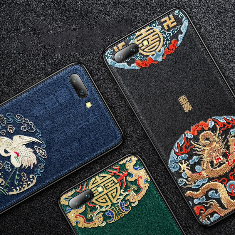 Тисненая кожаная задняя крышка для huawei Honor 8x Honor 10 Honor View 10 V10 чехол специальные китайские стильные чехлы для телефона Aixuan