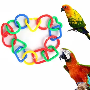 

20Pcs Parrot Bite Chew Play Toys Bird DIY Accessories Plastic Colorful Chain Link Hanging Cage Decoration Parakeet Toy