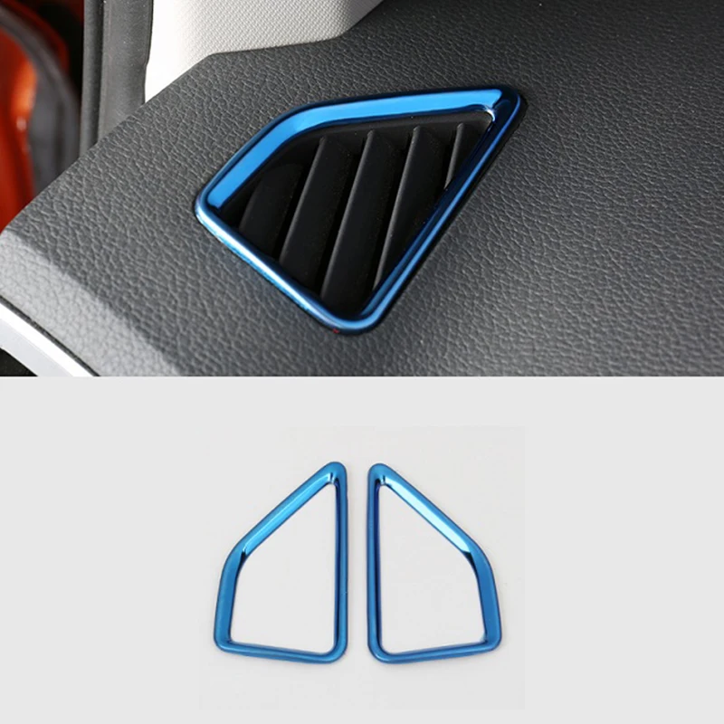 2Pcs-Set-For-Skoda-Karoq-2017-2018-Stainless-steel-Car-Dashboard-Air-Outlet-Vent-Trim-Frame