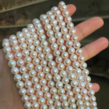 

Freshwater Pearl Necklace Round Shape with Size 7-7.5mm Perfect Luster for Jewelry Diy Loose Pearl Strands