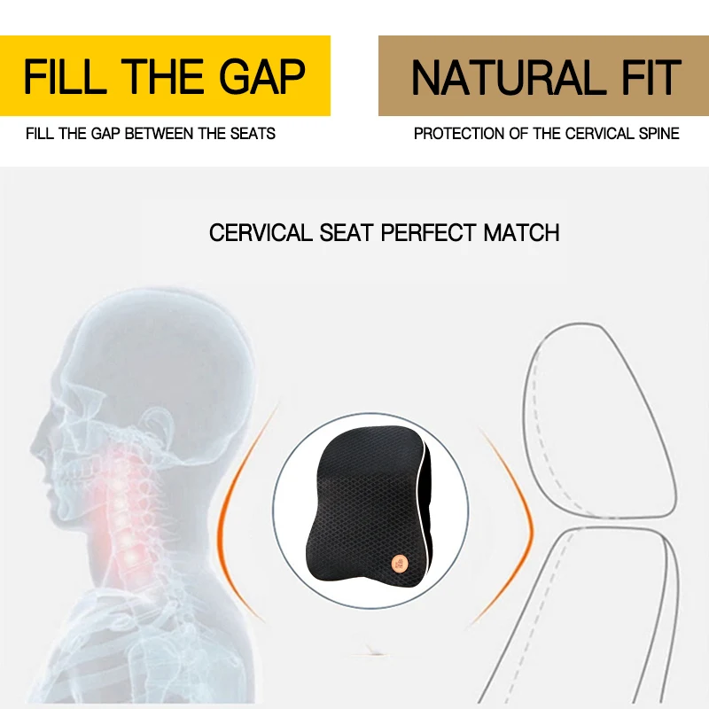 Автомобильное сиденье, Массажная подушка для головы и шеи, Автомобильная подушка с эффектом памяти, подголовник для шеи, чехол для автомобиля, подушка для сиденья, аксессуары для подголовника
