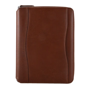 

Professional Folder Document Storage PU Padfolio Business Portfolio Holder Organizer with Zippered Closure Card Slot