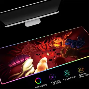 

Naruto Young Tail Gaming RGB Mouse Pad Gamer Computer Mousepad RGB Backlit Mause Pad Large Mousepad Desk Keyboard LED Mice Mat
