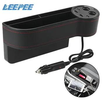 

LEEPEE Car Organizer Seat Crevice Gaps Storage Box Side Slit Pocket Cigarette Lighter Phone Holders Accessories Stowing Tidying
